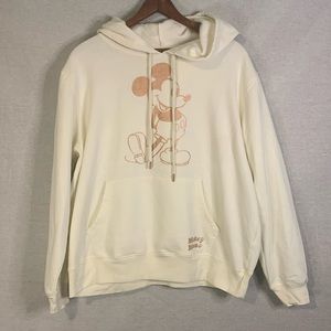 Disney Mickey Mouse Long Sleeve Hoodie Ivory  Size XXL